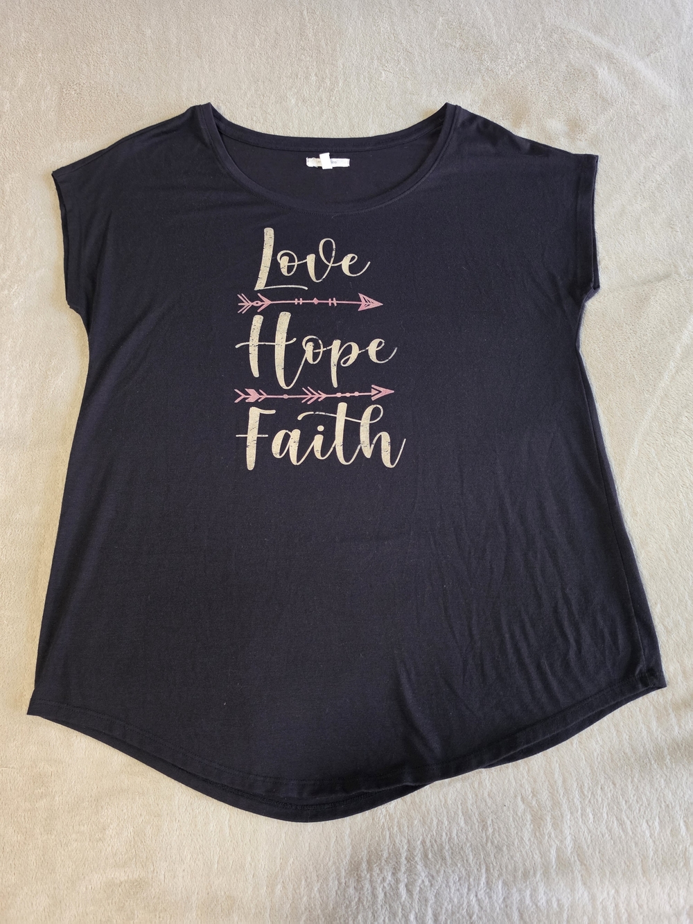 Maurices Navy Graphic Tee with Cream Script